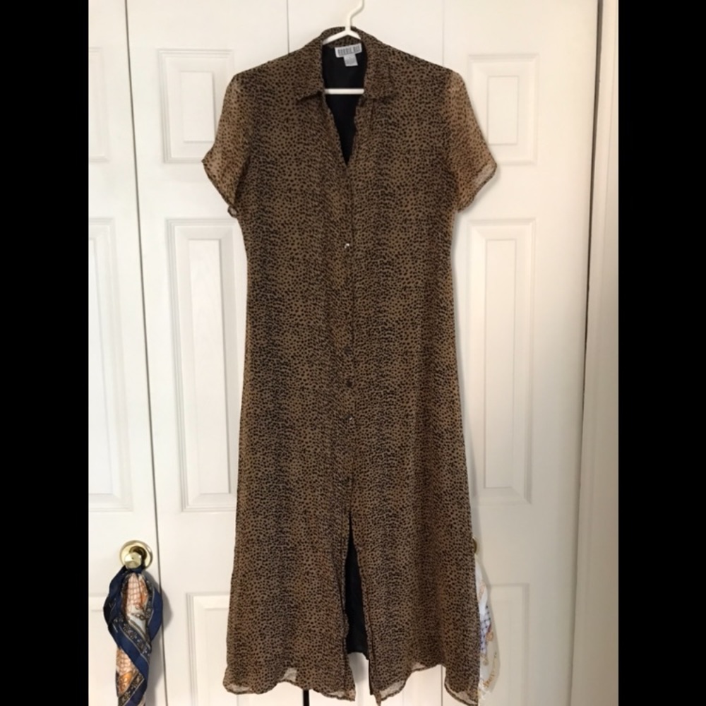 Silk cheetah print dress